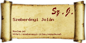 Szeberényi Jolán névjegykártya