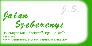 jolan szeberenyi business card